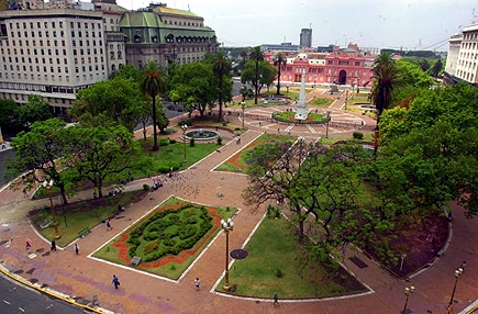 Площадь Plaza de Mayo Буэнос-Айресе в Аргентине, Южная Америка